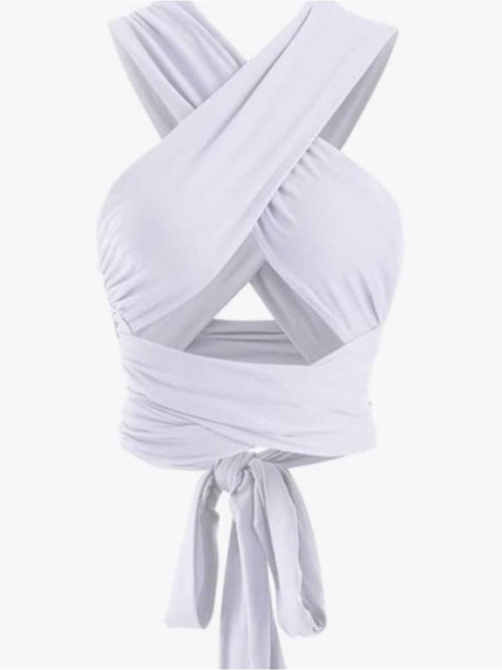 Zaful White Multiway Wrap Crop Top Convertible Halter Strappy Tie Front NWT NEW